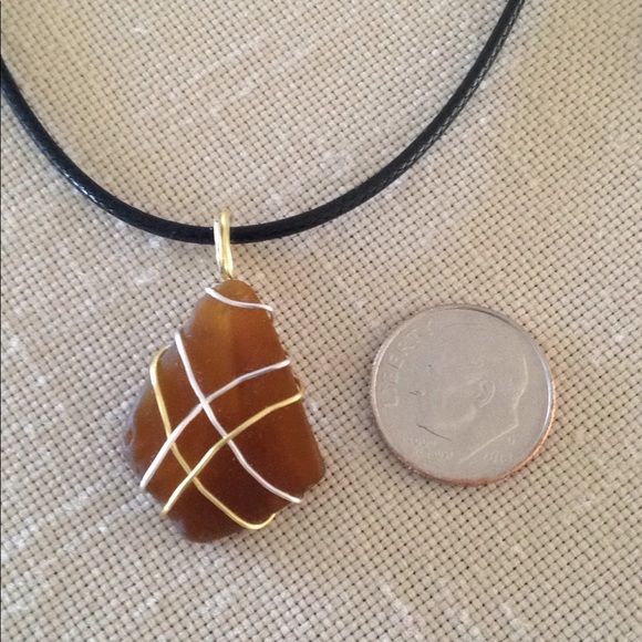 17 Pack Pendants Sea Glass Vintage Glass Wire Wrapped Hand Crafted - Picture 7 of 12